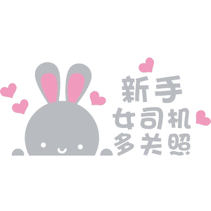 恒汇手上路车兔子请多关照反光贴