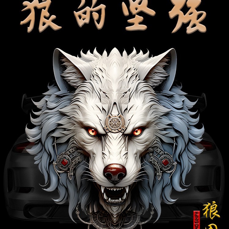 3D立体狼道车贴防水刮痕装饰