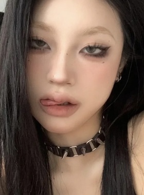 Na001日系涩谷 朋克铆钉镂空皮革choker颈圈颈带锁骨链哥特摇滚