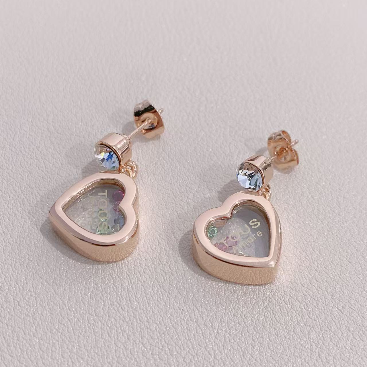 爱心会变色铜镀金饰品耳环项链套装