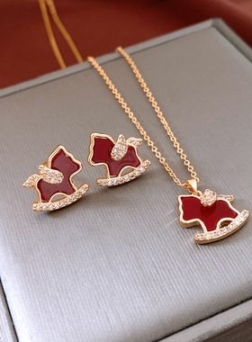 新年礼物马年吉祥项链耳饰圣诞礼物生日礼物送女友