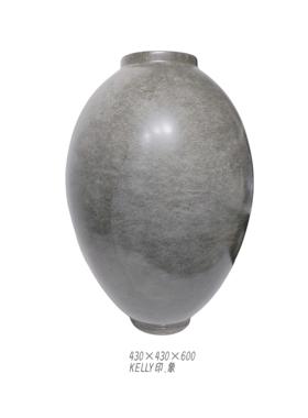KELLY印象落地大堂现代新中式大陶瓷花瓶摆件样板间售楼处灰色