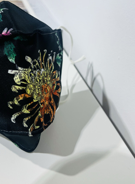 港式新中式口罩女高颜值防晒女四季棉质亲肤透气面罩可调节文创