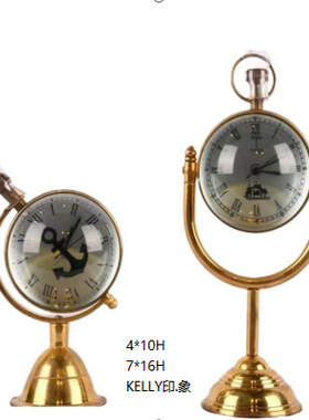 高端别墅进口摆件铜座钟床头摆件