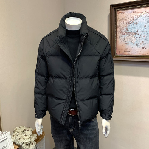 休闲立领90白鸭绒羽绒服男士外套