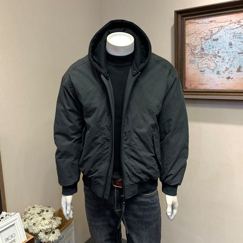 美式可脱卸帽90白鸭绒羽绒服男