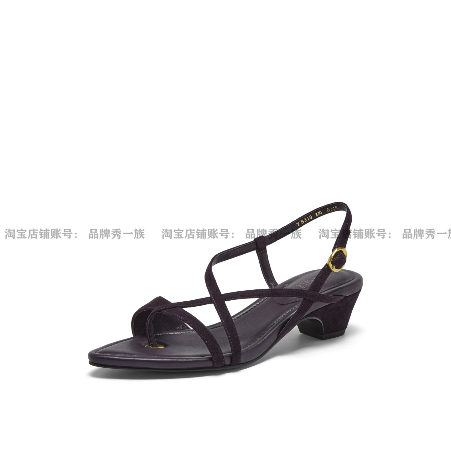 城市交响2026夏季新款法式尖头粗跟夹趾罗马凉鞋女外穿YB310BL6