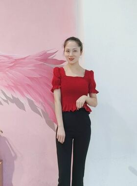 duoyi朵以夏季特价清仓小微喇九分面料裤，33dx203080包邮79元