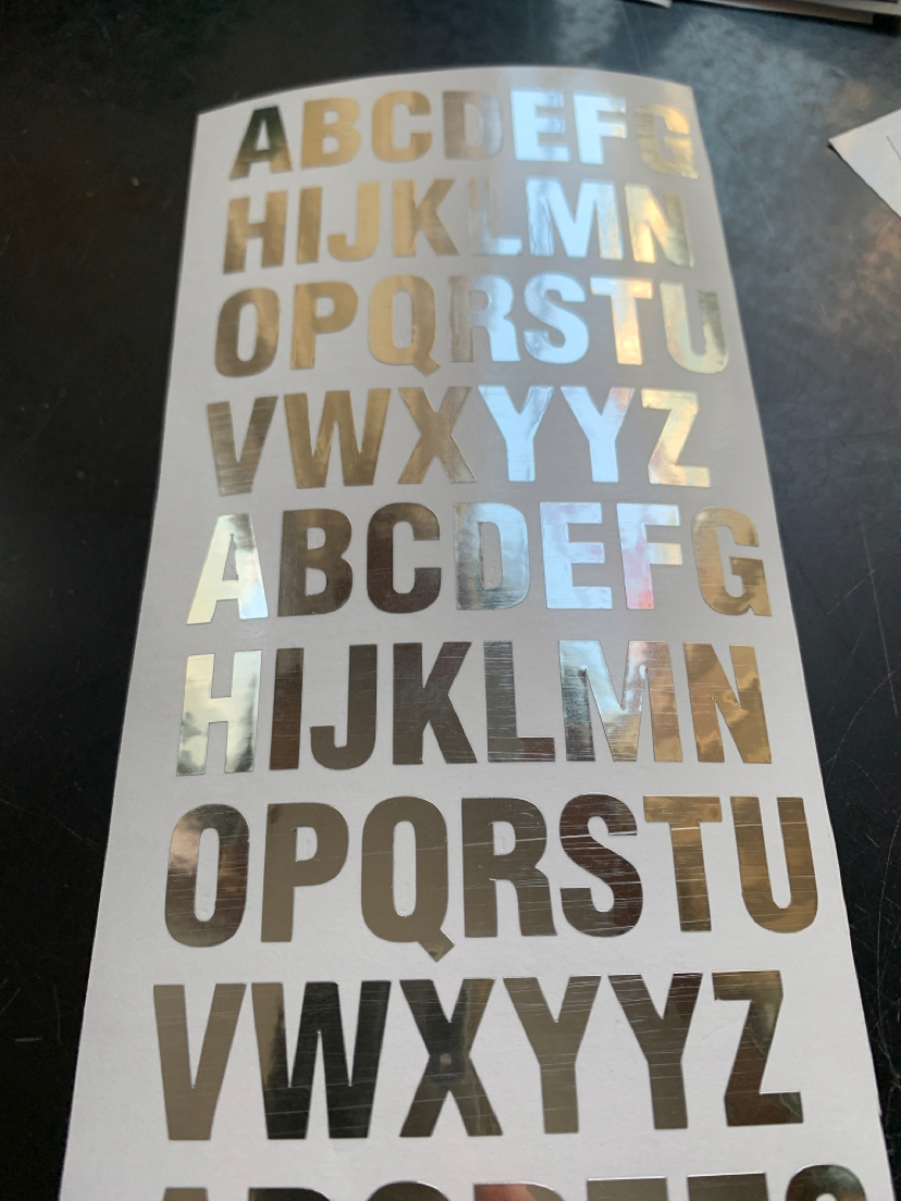 高18mm字母金银色蓝粉白色亮金防水贴黑色大写小写字母装饰不干胶