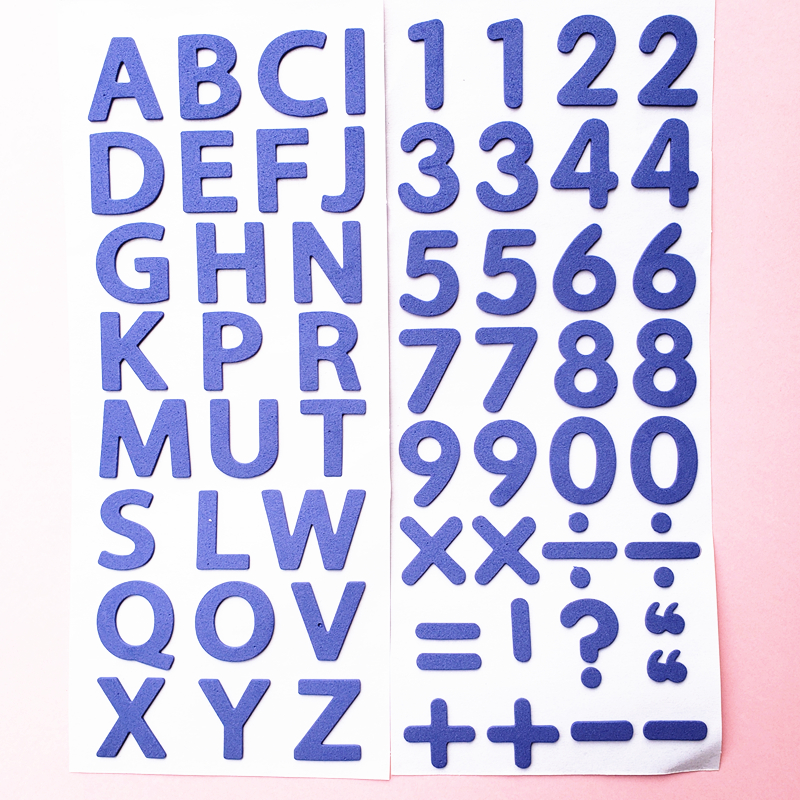 热销高25mm儿童认识数字彩色字母贴平面装饰防水自粘贴纸