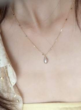 Jasmo原创小众设计天然淡水珍珠百搭简约精致叠戴项链锁骨链女