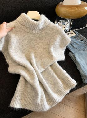 韩系高领背心毛衣马甲女2025新款慵懒松弛感宽松叠穿上衣53247