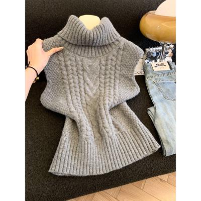 灰色高领毛衣马甲女冬季2025年超好看内搭叠穿针织背心上衣53332