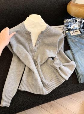 秋季新款韩系高领慵懒风针织衫女宽松显瘦毛衣52931