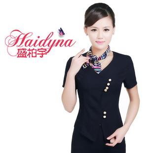 酒店工作服夏装女空姐制服职业套装裙美容师工作服美容院前台短袖