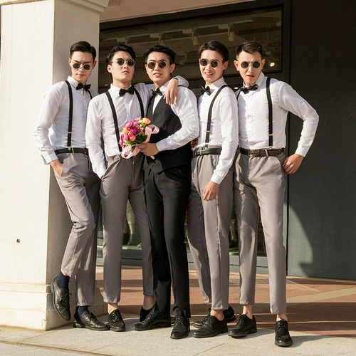 Brother, классический костюм, летний костюм, свадебное платье, рубашка, подтяжки, комплект, 3 предмета