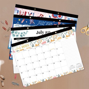 2025-2026年18个月英文挂历挂墙日历计划本工作计划打卡记录台历