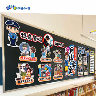 学校网络安全防溺水黑板报预防范电信网络诈骗KT板环创六不准教育