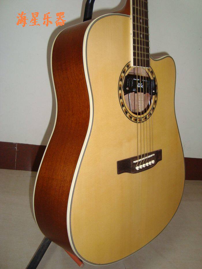 海星乐器凯撒k2单板木吉他打板电箱吉他音孔拾音广东货到付款