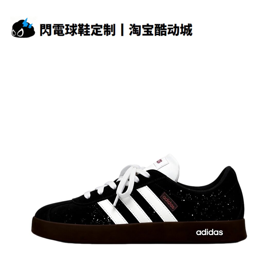 球鞋定制 adidas VL Court 2.0 黑武士 翻毛皮 秋冬 低帮男女板鞋