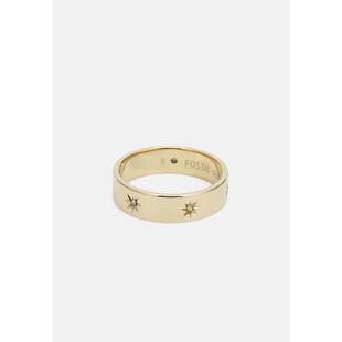 代购Fossil/化石女士金色镀层仿钻玻璃钢戒指时尚百搭配饰金圈光