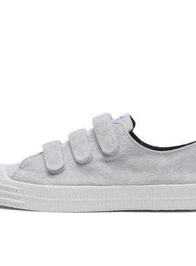 代购NOVESTA男士运动板鞋轻便易穿脱舒适防滑白色绒面革天然皮革