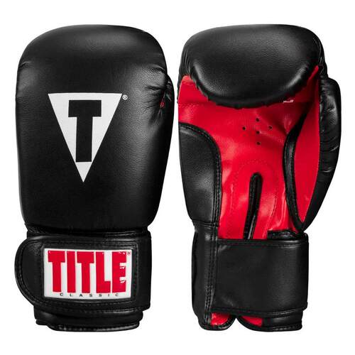 代购Title Boxing男女拳套防护训练黑色皮革健身拳击手套爆款