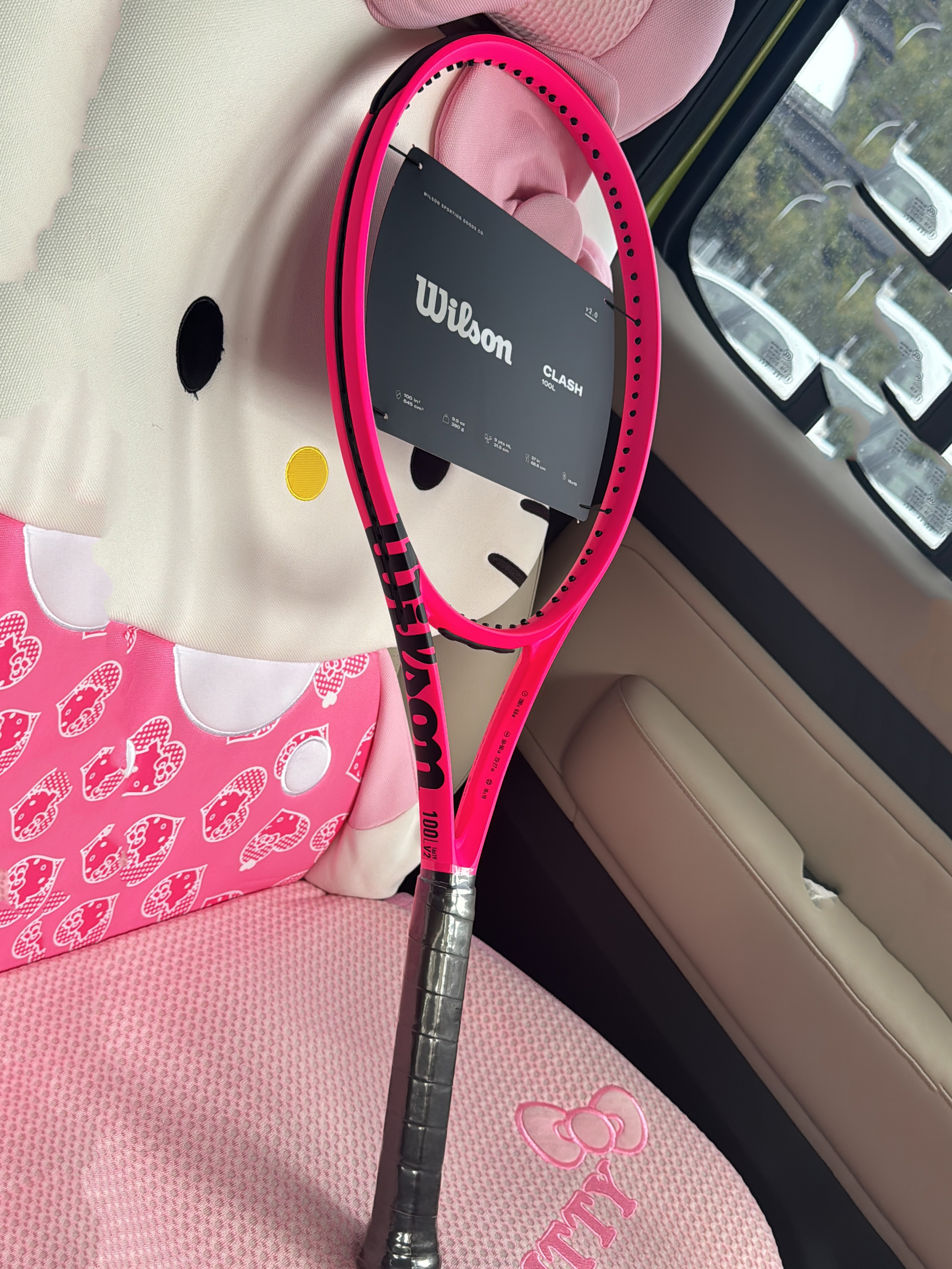 代购Wilson Clash 100L V2.0威尔胜巴黎粉霓虹粉限定专业网球拍