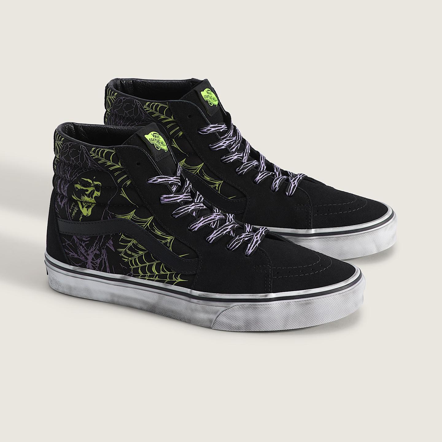 代购VANS Sk8-Hi男女板鞋护踝耐磨高帮系带滑板街头暗黑做旧板鞋