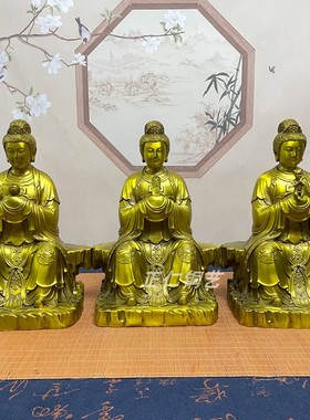 纯铜泰山老母眼光碧霞神像元君送子铜像摆件黄铜娘娘奶奶家居佛像