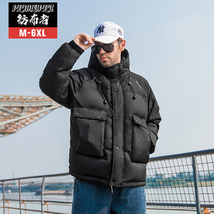 羽绒服男加肥加大胖子轻薄防寒外套潮 潮牌宽松大码 纺布者冬季 新款