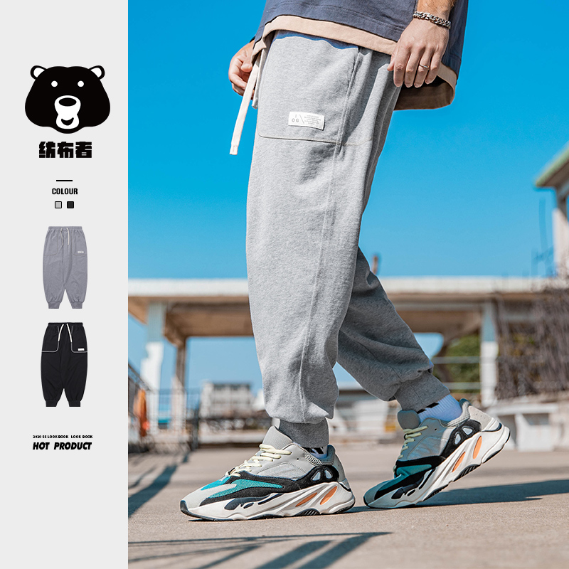 纺布者运动裤子潮胖穿搭宽松
