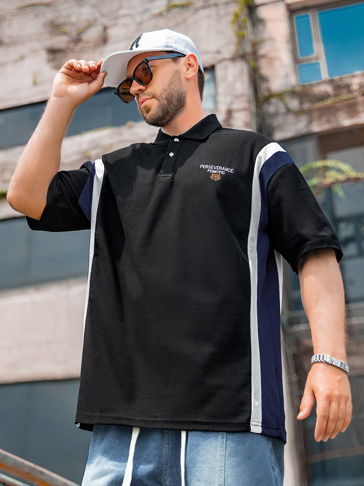 SPINNERS PLUS SIZE POLO SHIRT MENS SUMMER FASHION BRAND LAPEL SHORT SLEEVE T-SHIRT BEAR EMBROIDERY PAUL SHIRT FAT OVER