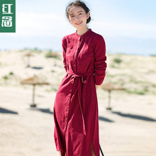 2019年新款 流行长裙子收腰显瘦气质长袖 初秋成熟连衣裙 女装 春秋季