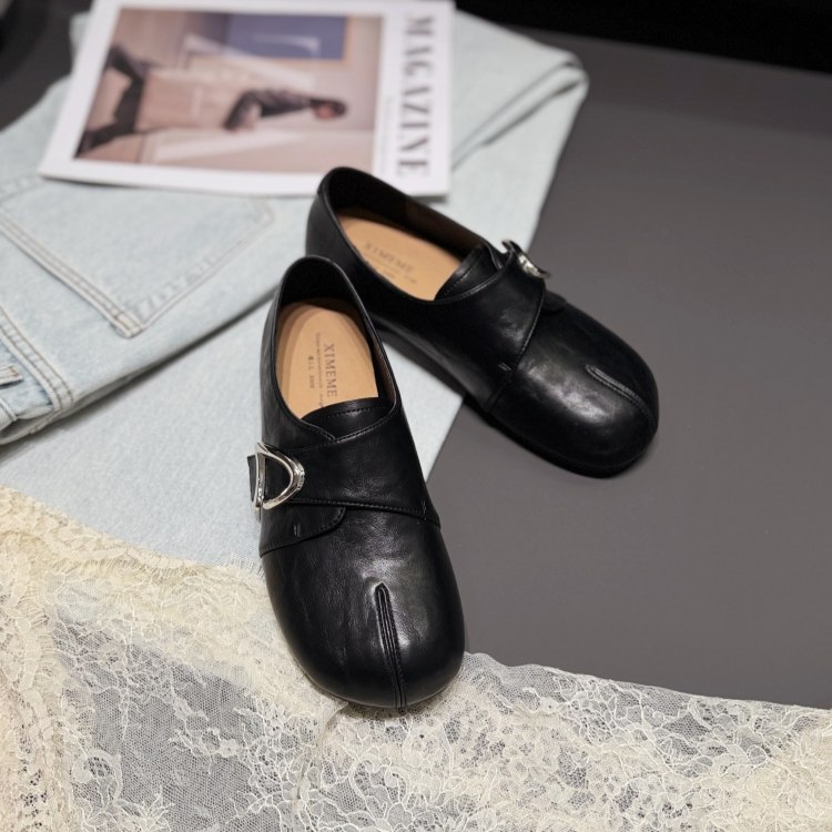 韩版皮带扣深口单鞋女2026春一脚蹬低跟乐福鞋假分趾圆头可爱女鞋,女鞋,深口单鞋,淘宝优惠券,粉丝福利购,淘宝优惠卷