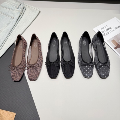 【透气】韩版方头网纱浅口单鞋