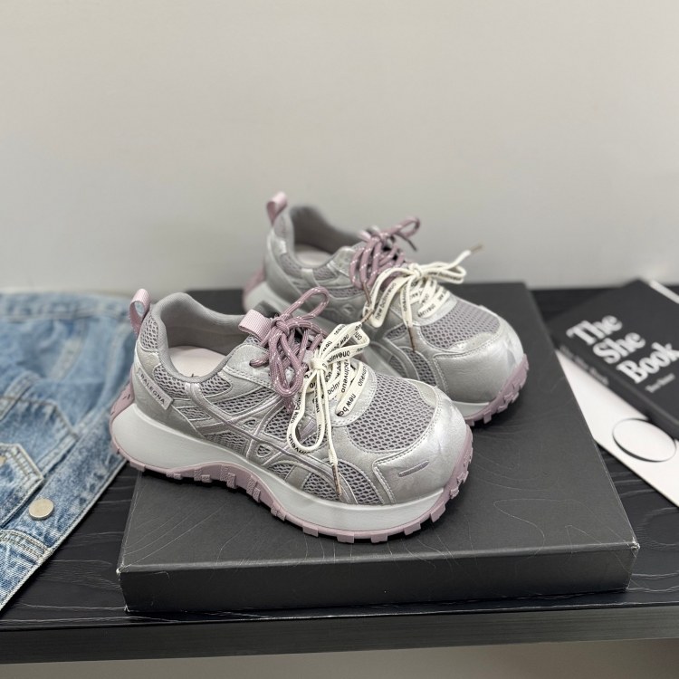 ins风双鞋带阿甘鞋2026春拼色时尚休闲鞋运动风德训鞋青年女鞋潮,女鞋,时尚休闲鞋,淘宝优惠券,粉丝福利购,淘宝优惠卷