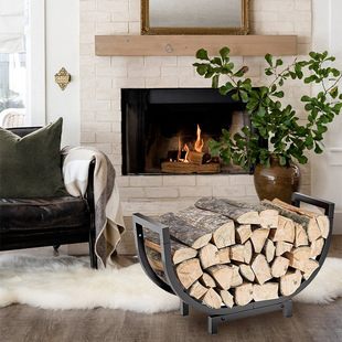 壁炉工具金属柴火架木柴储木架堆放防潮摆放铁艺木柴架简约收纳架