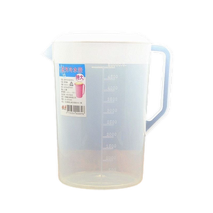 包邮耐高温塑料带盖大量杯大容量水杯冷水壶带刻度量杯2.5l-5l