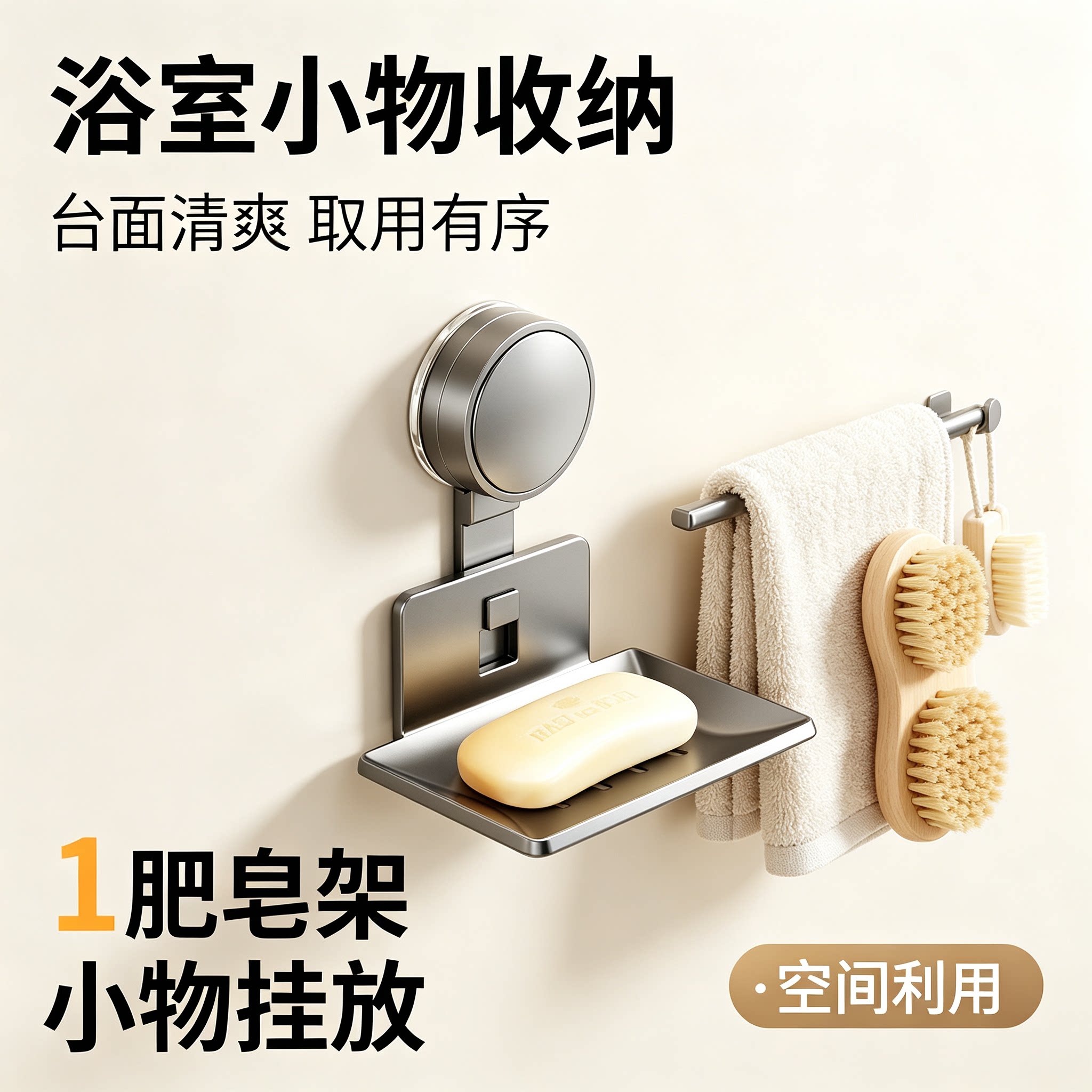 吸盘式壁挂肥皂盒浴室免打孔沥水香皂置物架卫生间墙面收纳架