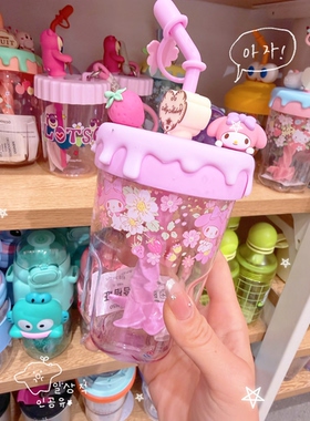 MINISO名创优品三丽鸥搅拌杯吸管杯560mL-凯蒂猫美乐蒂玉桂狗