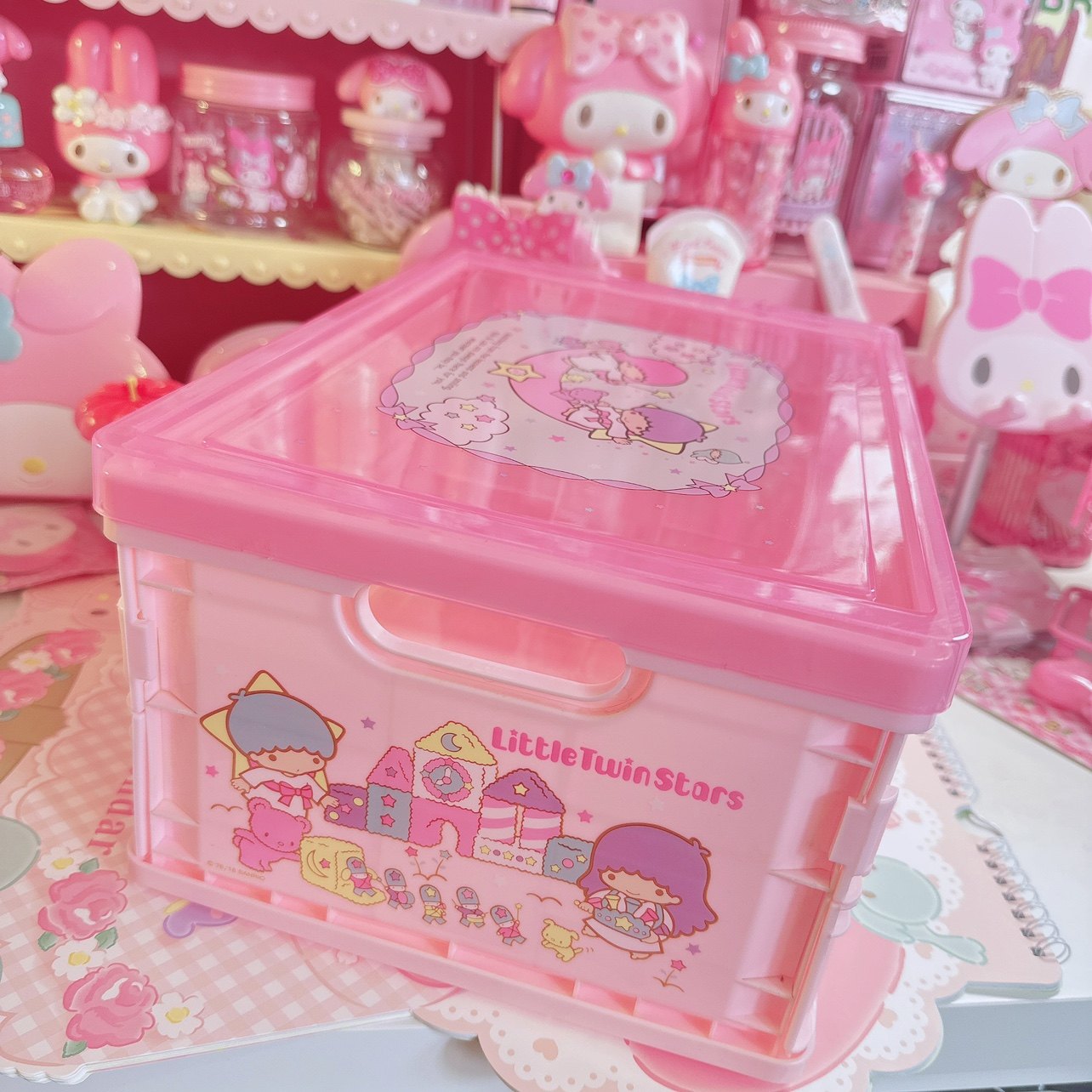 透明带盖折叠桌面库洛米玉桂狗收纳整理箱学生零食书本玩具收纳盒,收纳整理,桌面收纳盒,淘宝优惠券,粉丝福利购,淘宝优惠卷