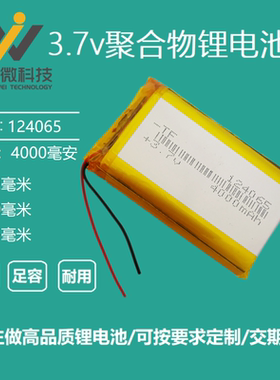 3.7V可充电锂电池124065医疗产品配件5v聚合物通用4000毫安大容量