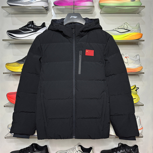 羽绒服男80鸭绒保暖连帽休闲外套AYMV851 李宁短款 2025冬季 新款