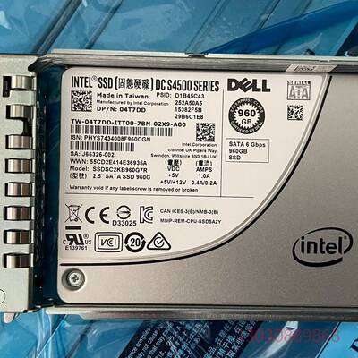 可维修DELL 960G SATA SSD 固态硬盘，intel