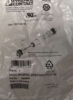 可维修菲尼克斯电源连接器   SACC-M12FST-3PE议价