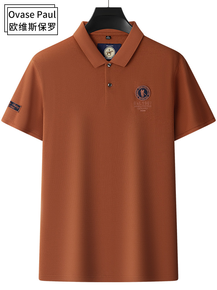 INTERNATIONAL BRAND PAUL POLO SHIRT MENS SUMMER SHORT SLEEVE T-SHIRT COTTON BUSINESS MIDDLE-AGED DAD WEAR LAPEL TOP