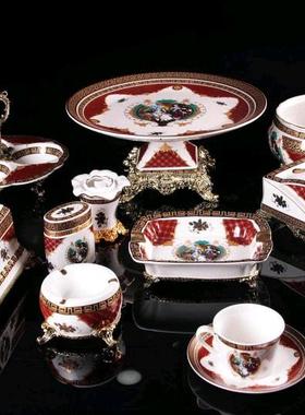 摆台红花陶瓷新款欧式风纸巾盒