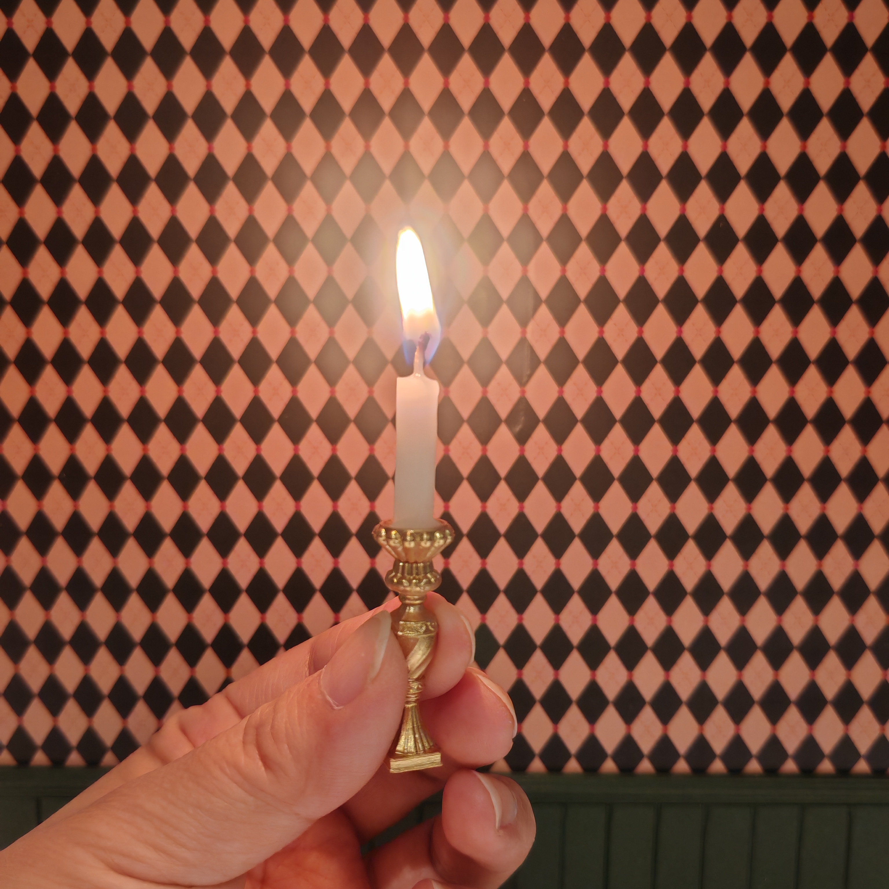 娃屋仿真微缩蜡烛台烛托迷你厨房道具场景摆件