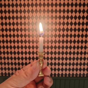 娃屋仿真微缩蜡烛台烛托迷你厨房道具场景摆件